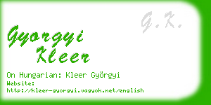 gyorgyi kleer business card